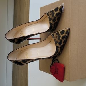 Christian Louboutin Authentic So Kate Leopard Patent 120mm in 37.5